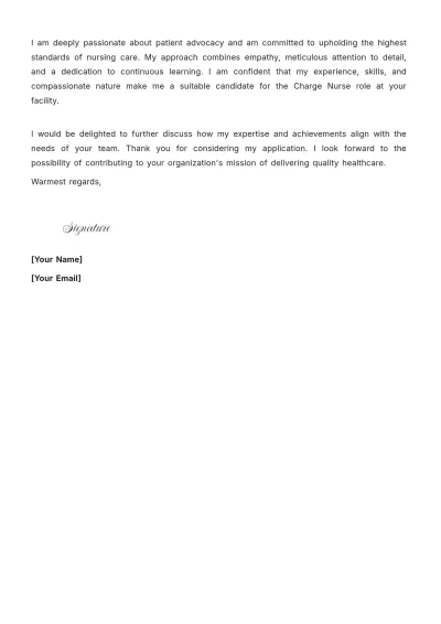 Free Charge Nurse Cover Letter to Edit Online