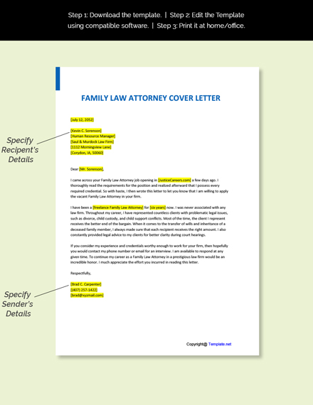 cover letter for family law paralegal