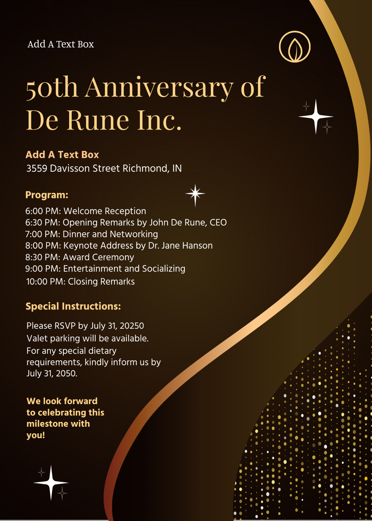 Business 50th Anniversary Invitation