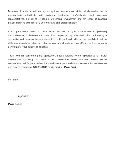 Free Office Nurse Cover Letter to Edit Online