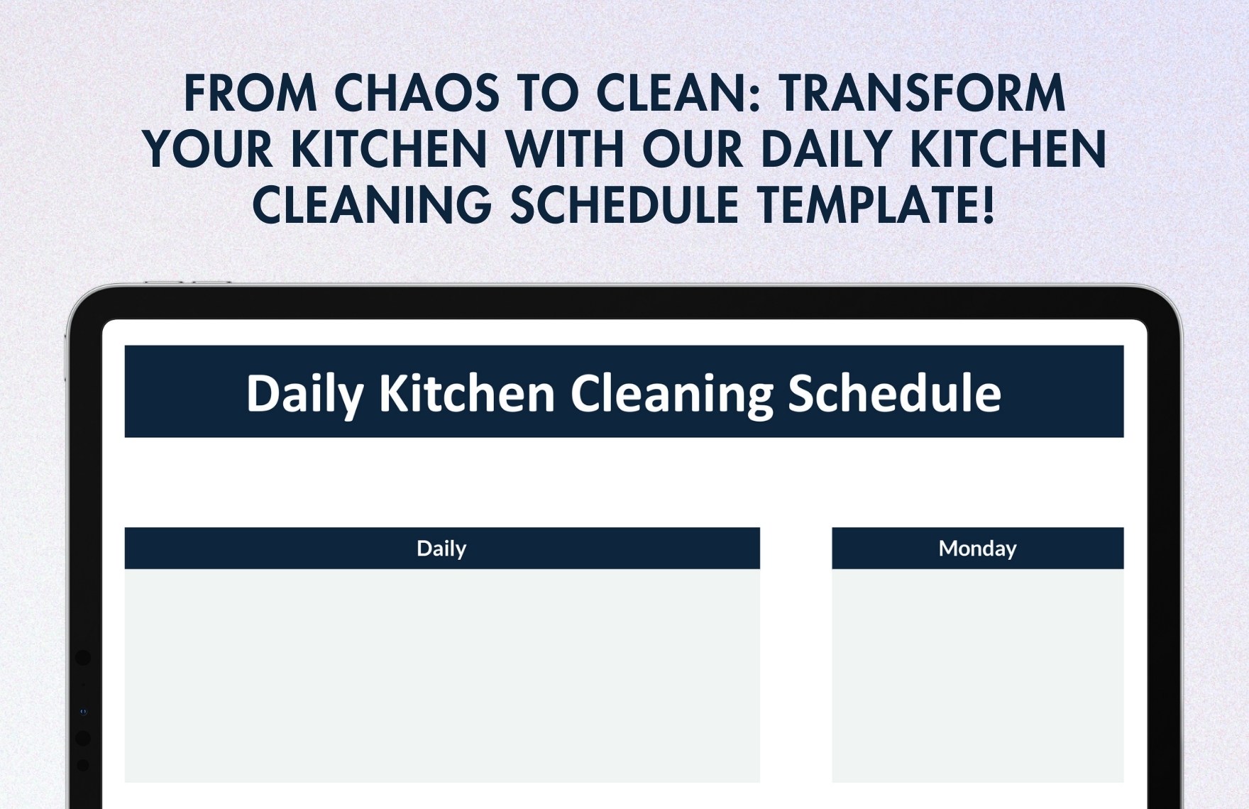 Daily Kitchen Cleaning Schedule Template