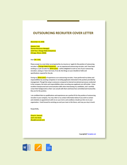cover letter for outsourcing company
