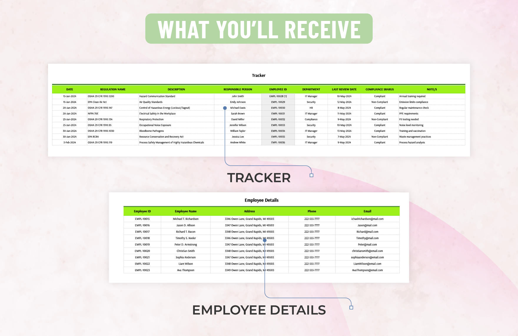 Health & Safety Legal Compliance Tracker Template