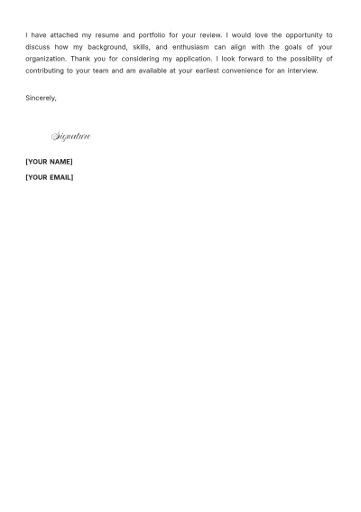 Free Graphic Design New Graduate Cover Letter to Edit Online