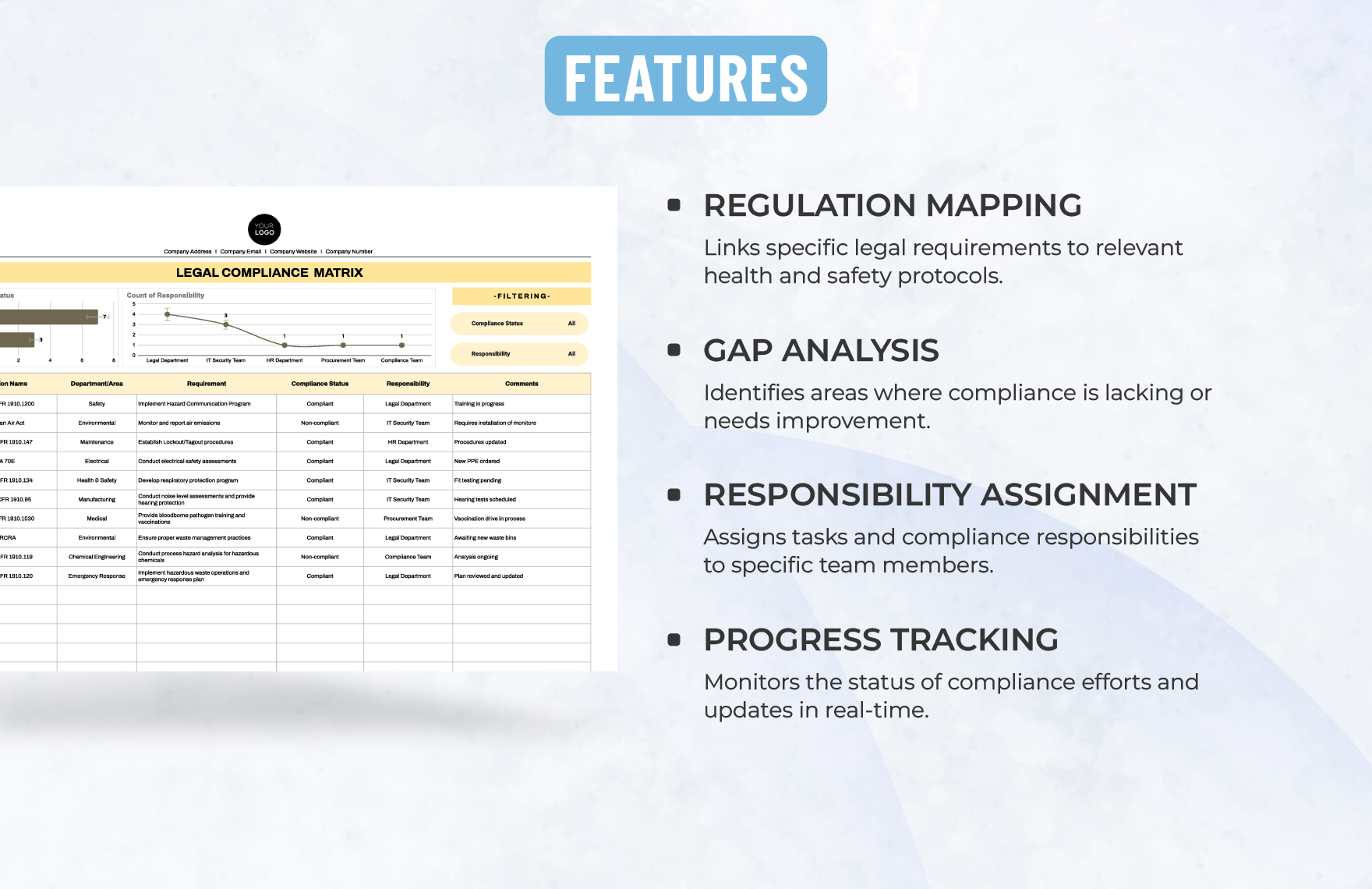 Health & Safety Legal Compliance Matrix Template