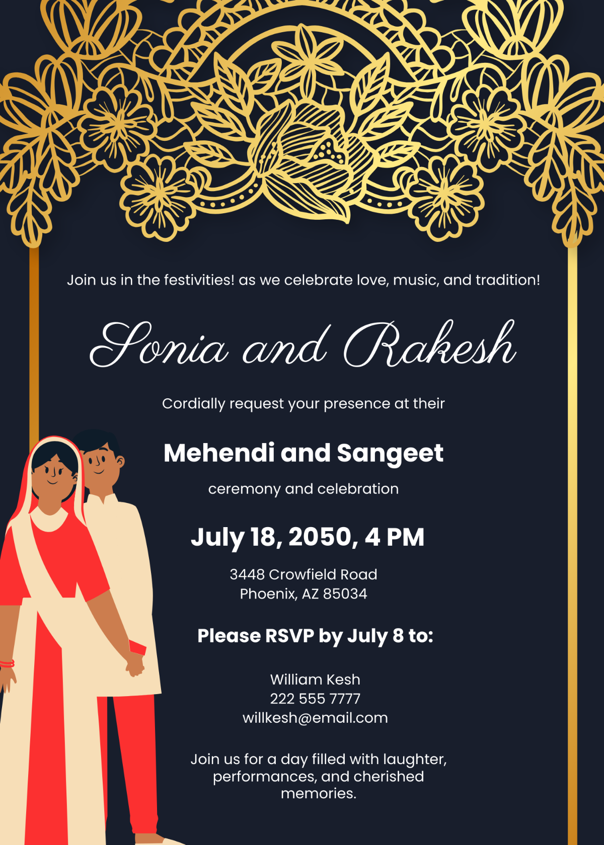 Mehendi And Sangeet Invitation