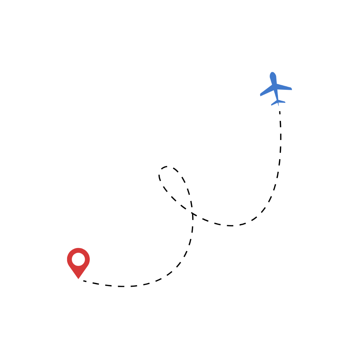 Airplane Dotted Route