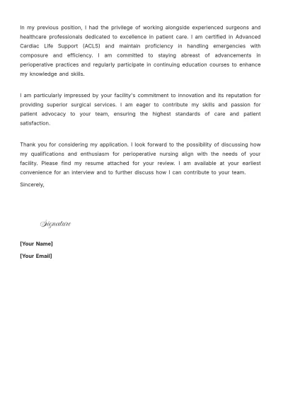 Free Operating Room Nurse Cover Letter to Edit Online