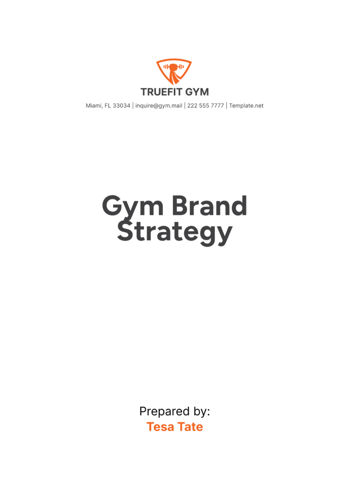 Gym Brand Strategy Template - Edit Online & Download