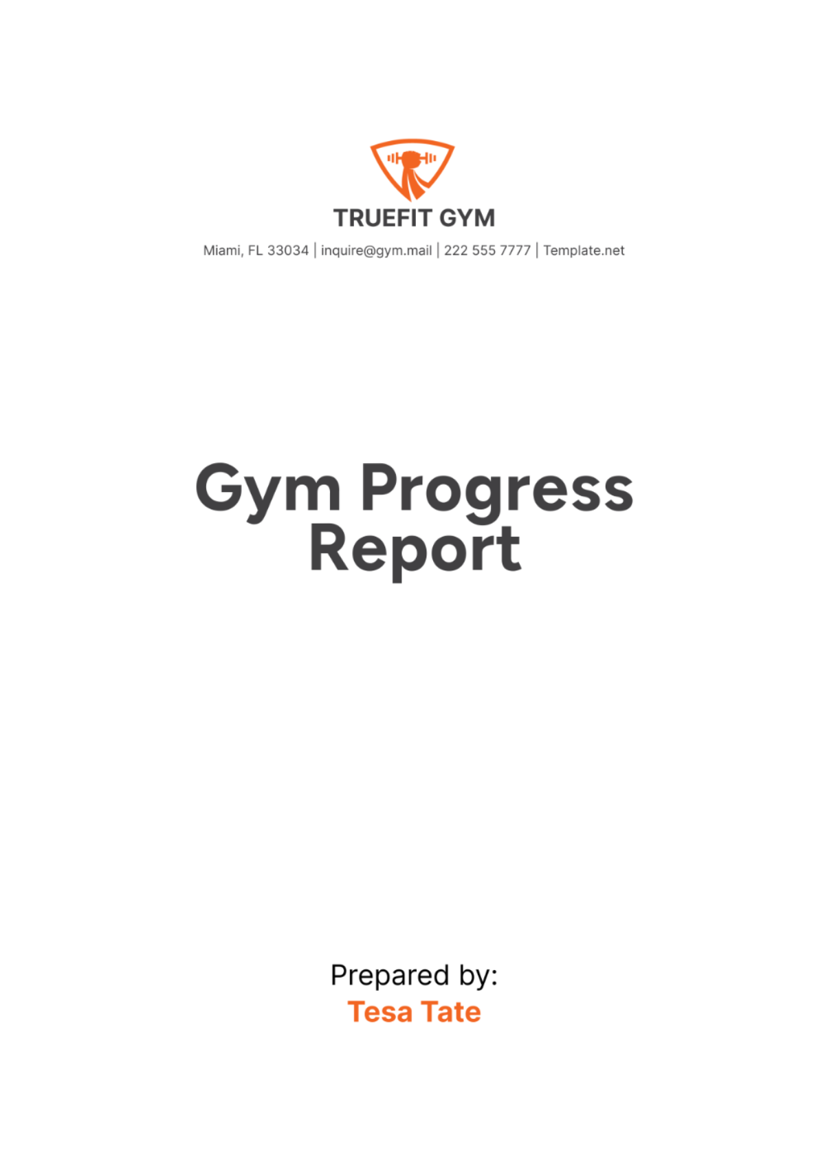 Gym Progress Report Template - Edit Online & Download