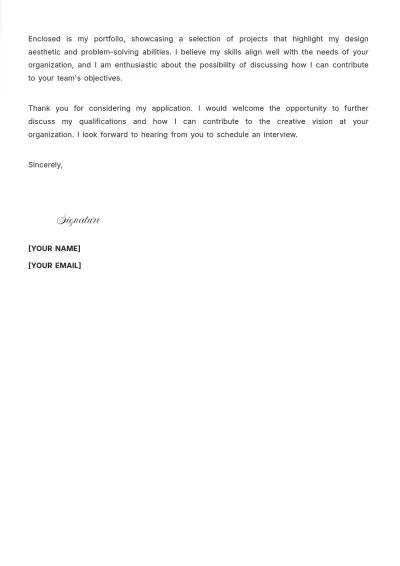 Free Contract Graphic Designer Cover Letter to Edit Online