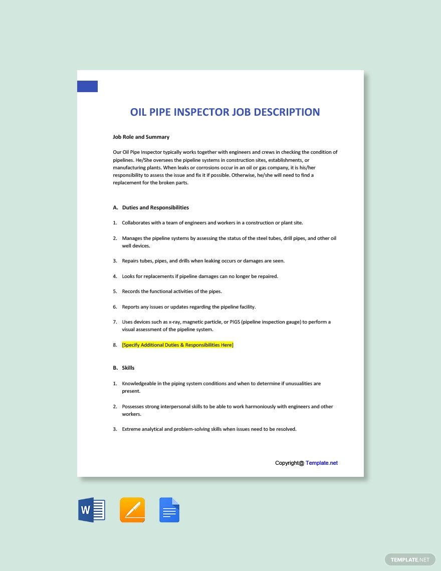 FREE Oil Word Template Download