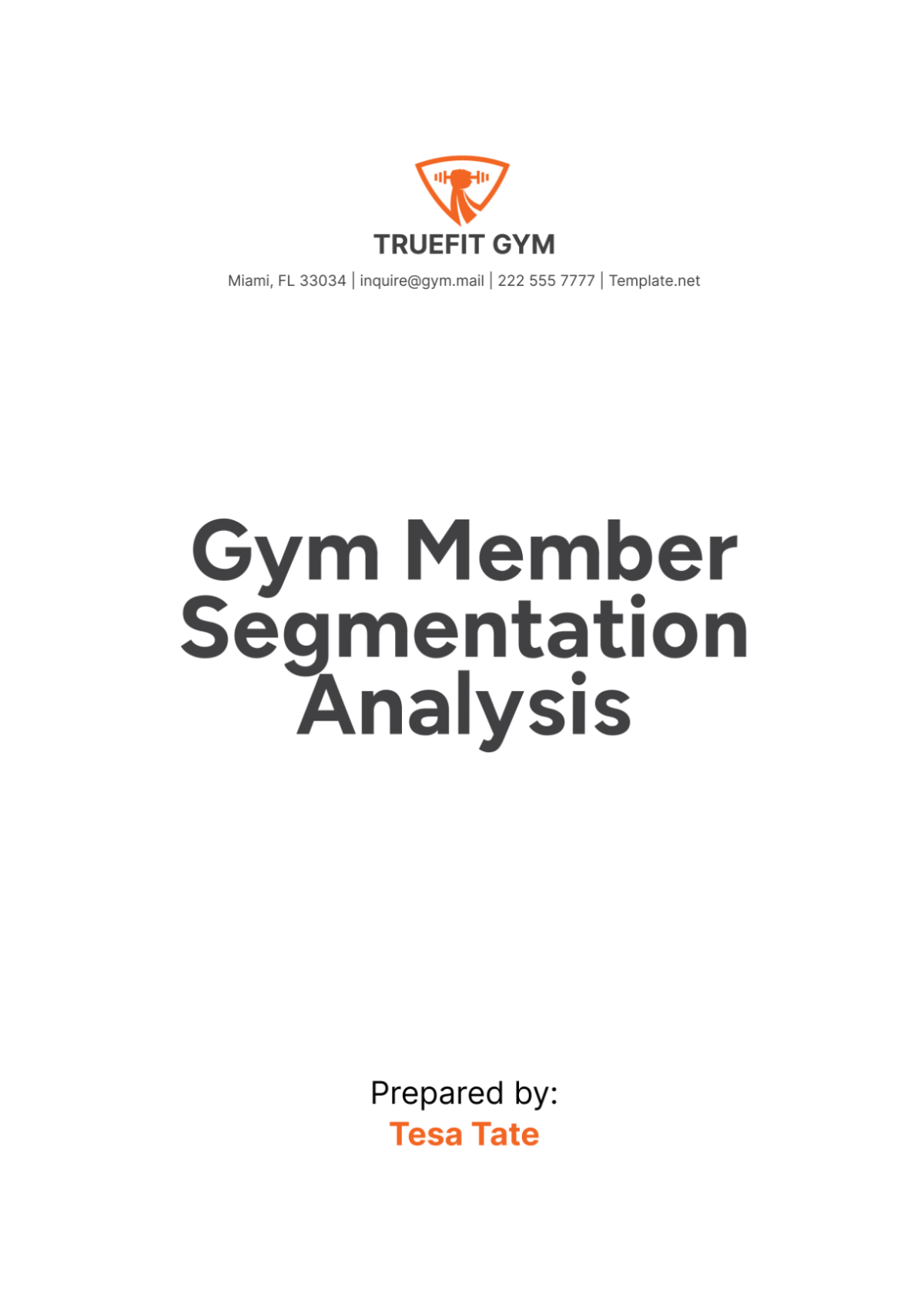 Gym Member Segmentation Analysis Template - Edit Online & Download