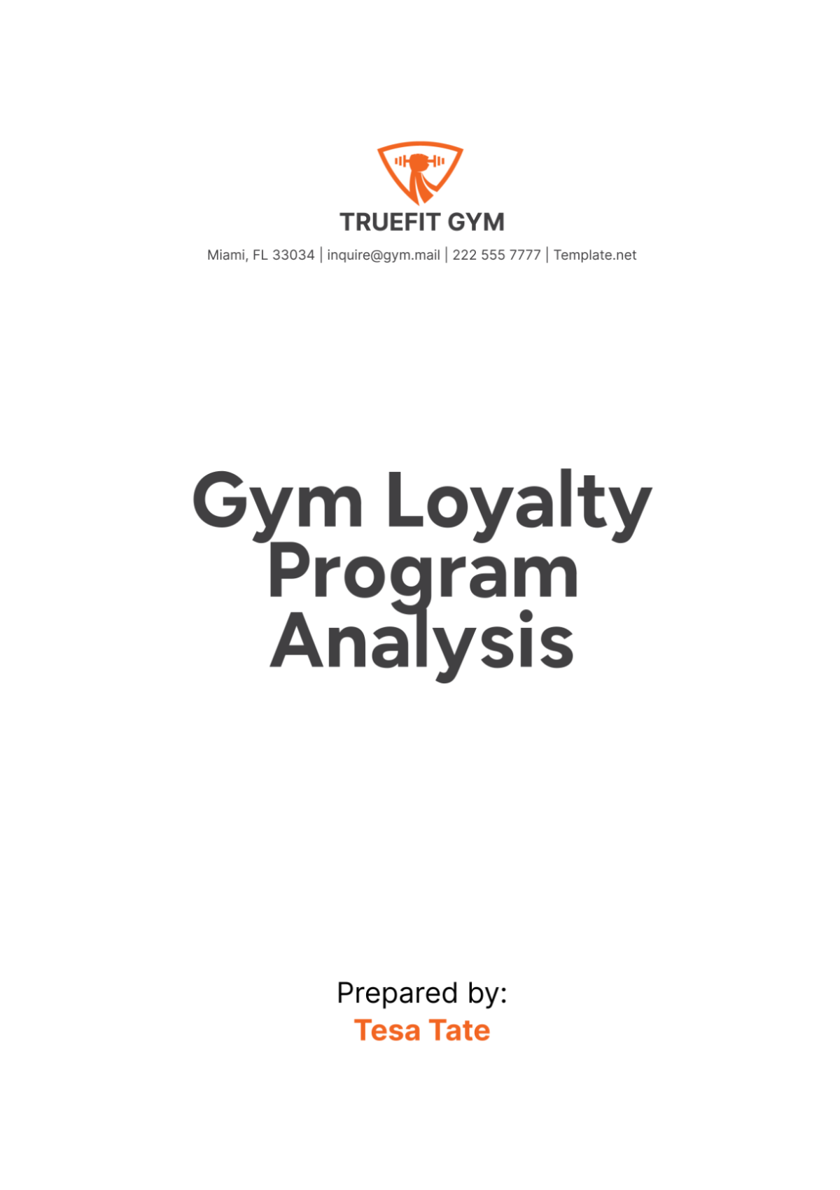 Gym Loyalty Program Analysis Template - Edit Online & Download