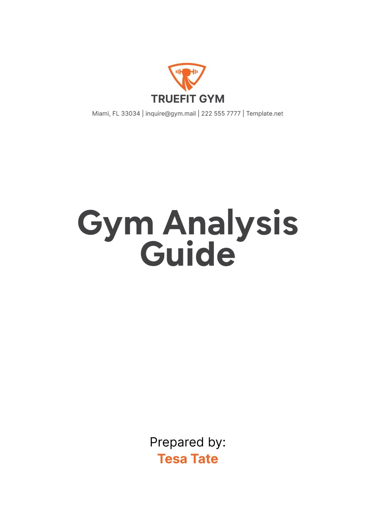 Gym Analysis Guide Template - Edit Online & Download