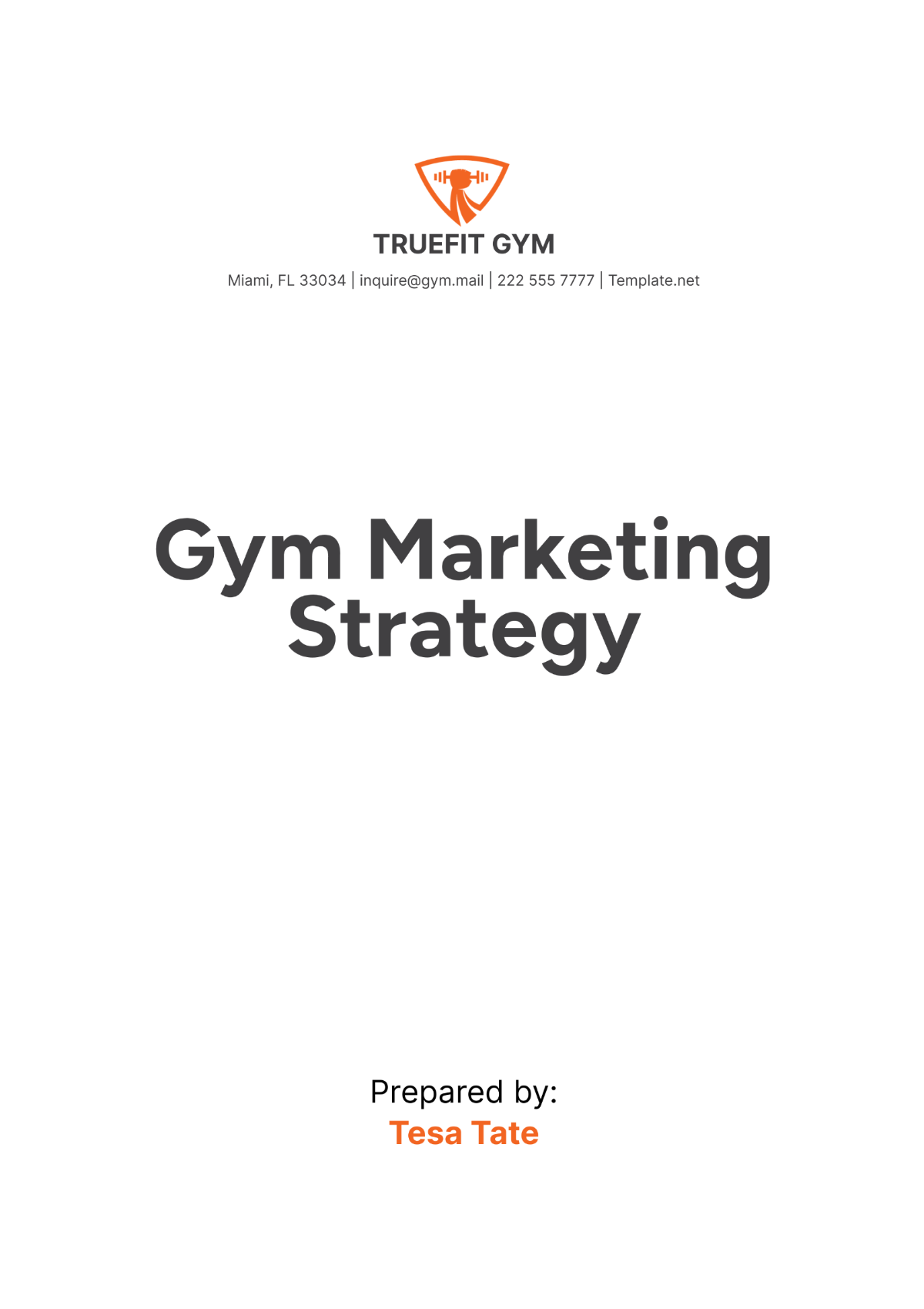 Gym Marketing Strategy Template - Edit Online & Download