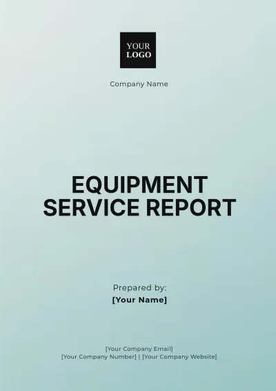 Free Equipment Service Report Template to Edit Online