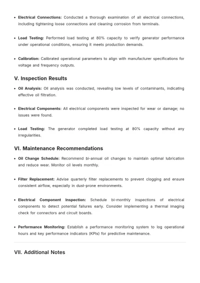 Free Equipment Service Report Template to Edit Online