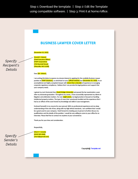 lawyer cover letter template word