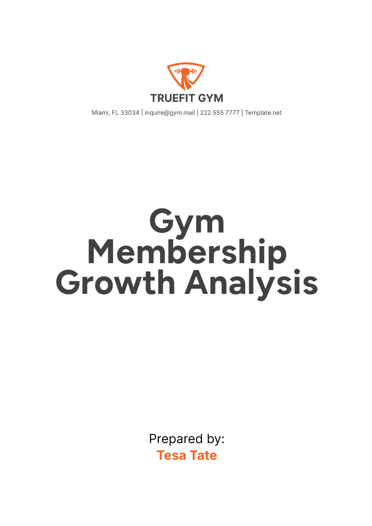 Gym Membership Growth Analysis Template - Edit Online & Download