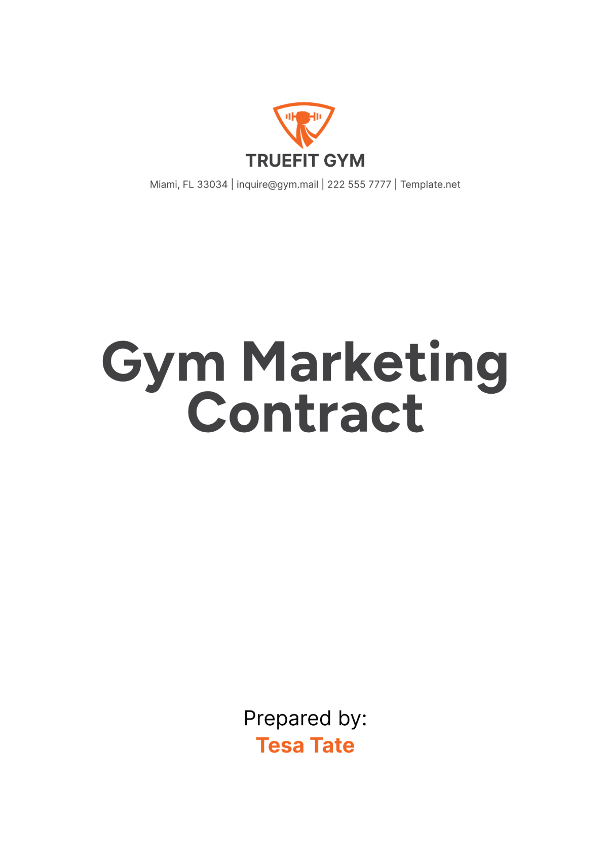 Gym Marketing Contract Template - Edit Online & Download