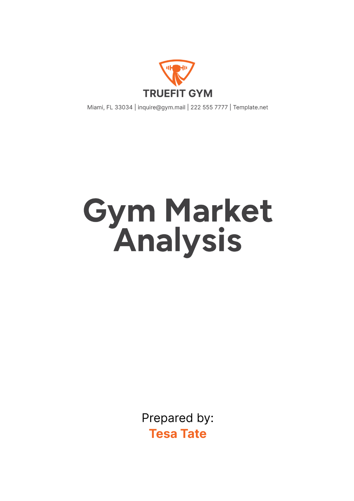 Gym Market Analysis Template - Edit Online & Download