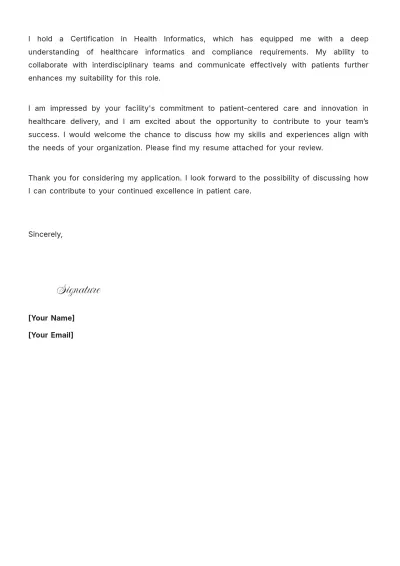 Free Electronic Health Records (EHR) Nurse Cover Letter to Edit Online