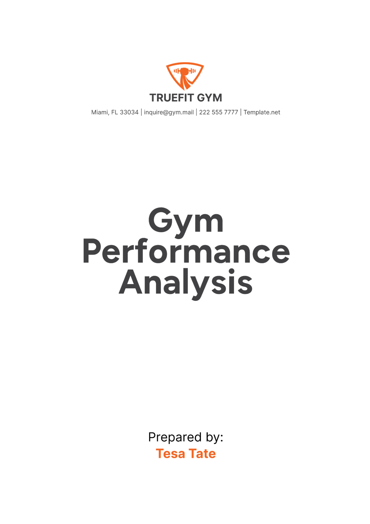 Gym Performance Analysis Template - Edit Online & Download