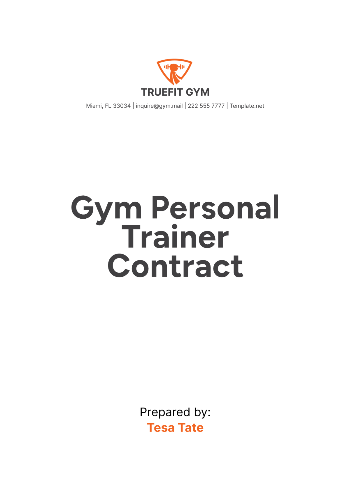 Gym Personal Trainer Contract Template - Edit Online & Download