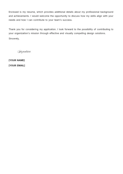 Free Volunteer Graphic Designer Cover Letter to Edit Online