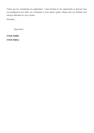 Free Video Editing & Animation Graphic Designer Cover Letter to Edit Online