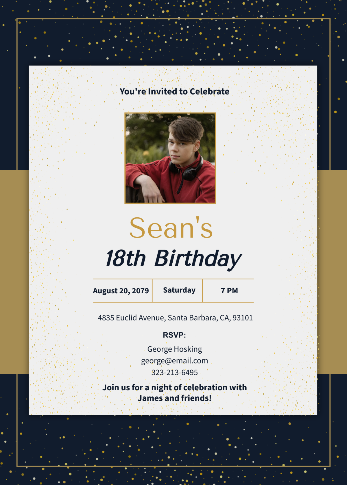 Mens 18th Birthday Invitation