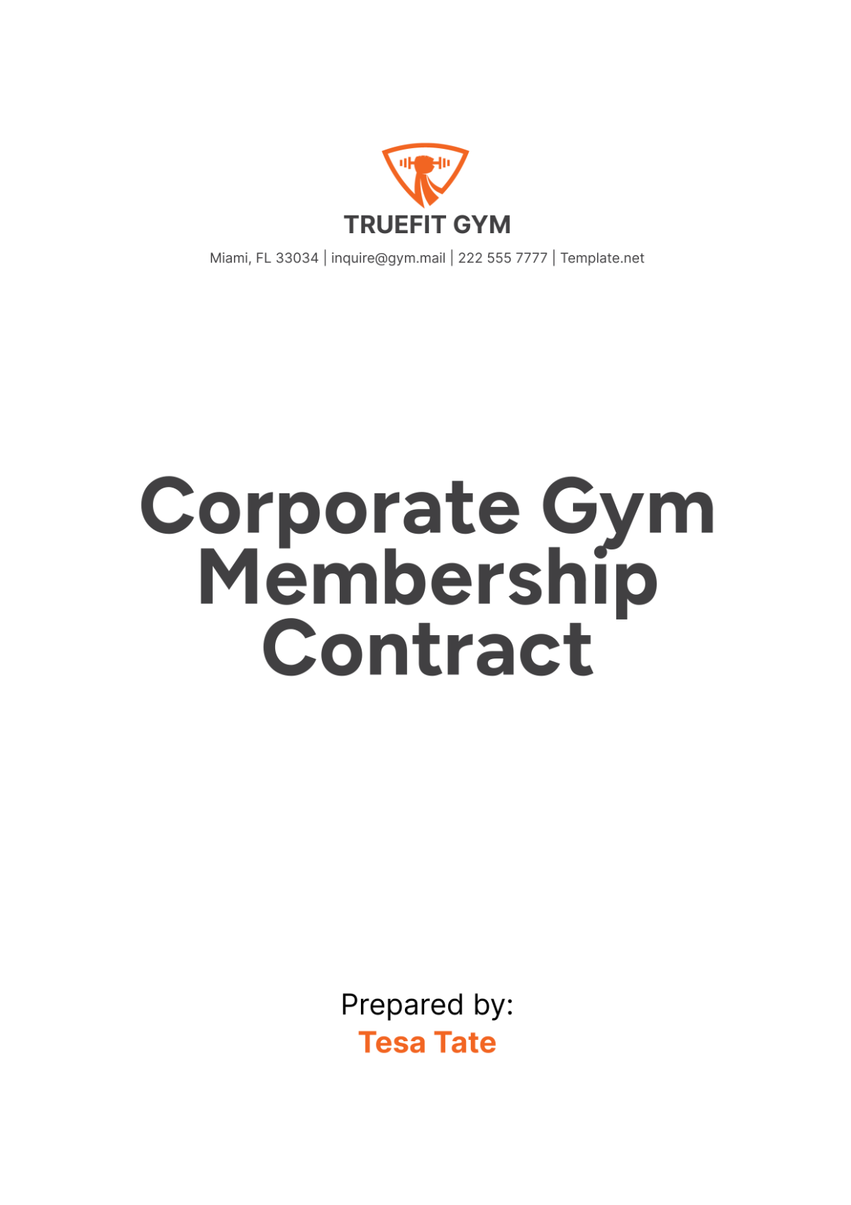 Corporate Gym Membership Contract Template - Edit Online & Download