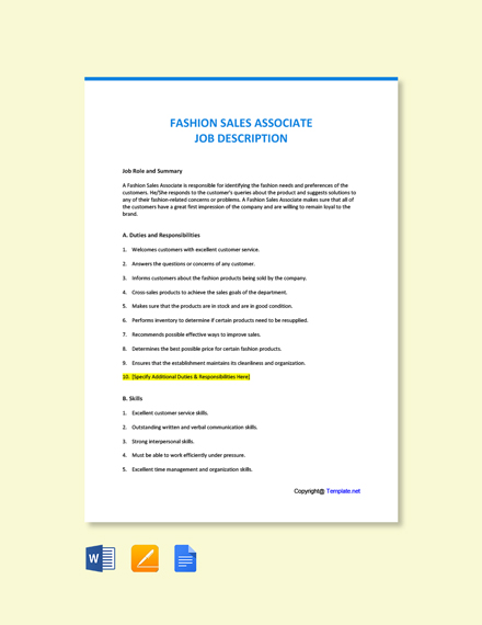 FREE Internet Sales Manager Job Description Template - Word | Apple