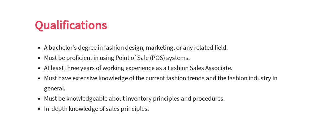 Free Fashion Sales Associate Job Ad and Description Template 5.jpe