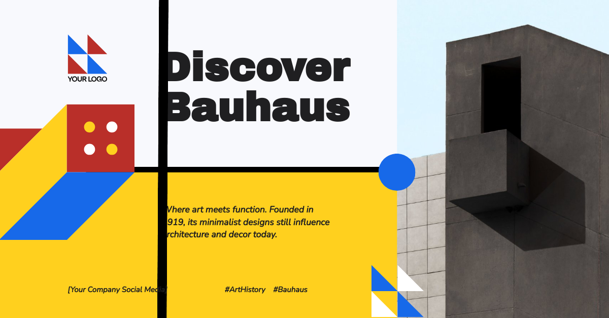 Free Bauhaus LinkedIn Banner Template