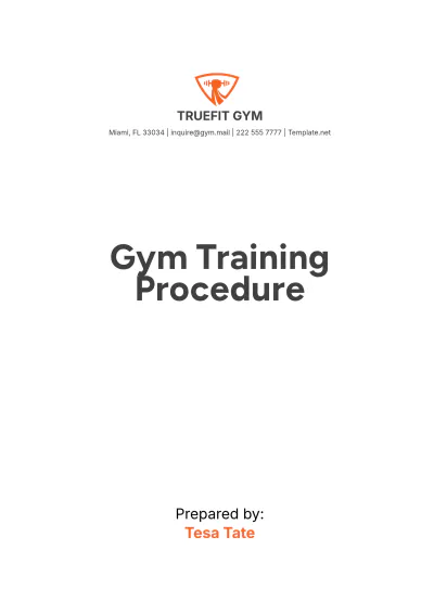 Free Gym Training Procedure Template to Edit Online
