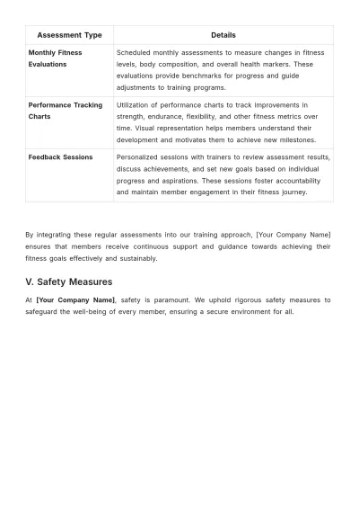 Free Gym Training Procedure Template to Edit Online