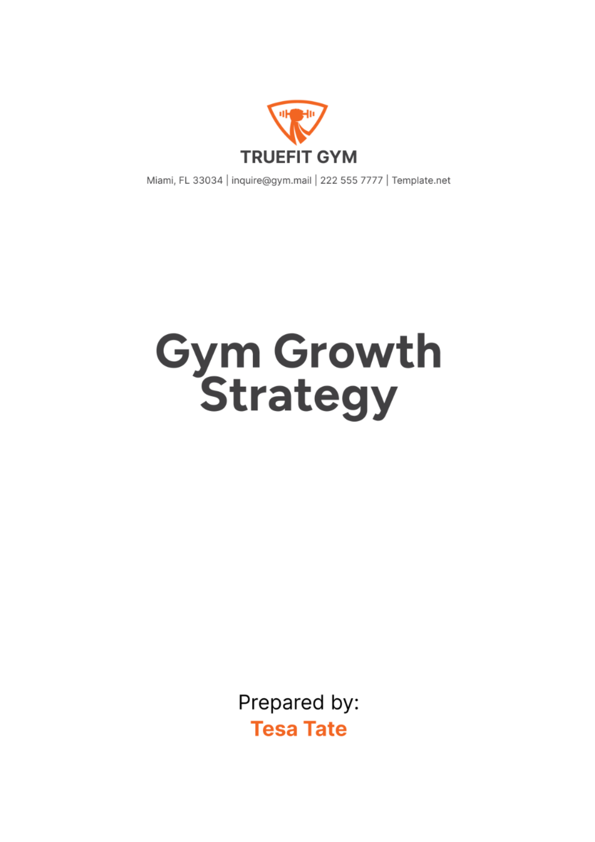 Gym Growth Strategy Template - Edit Online & Download