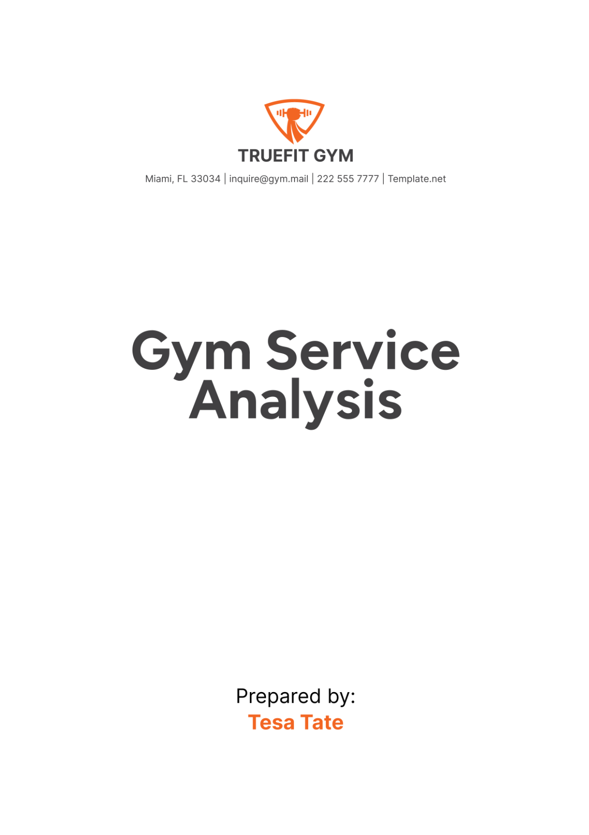 Gym Service Analysis Template - Edit Online & Download