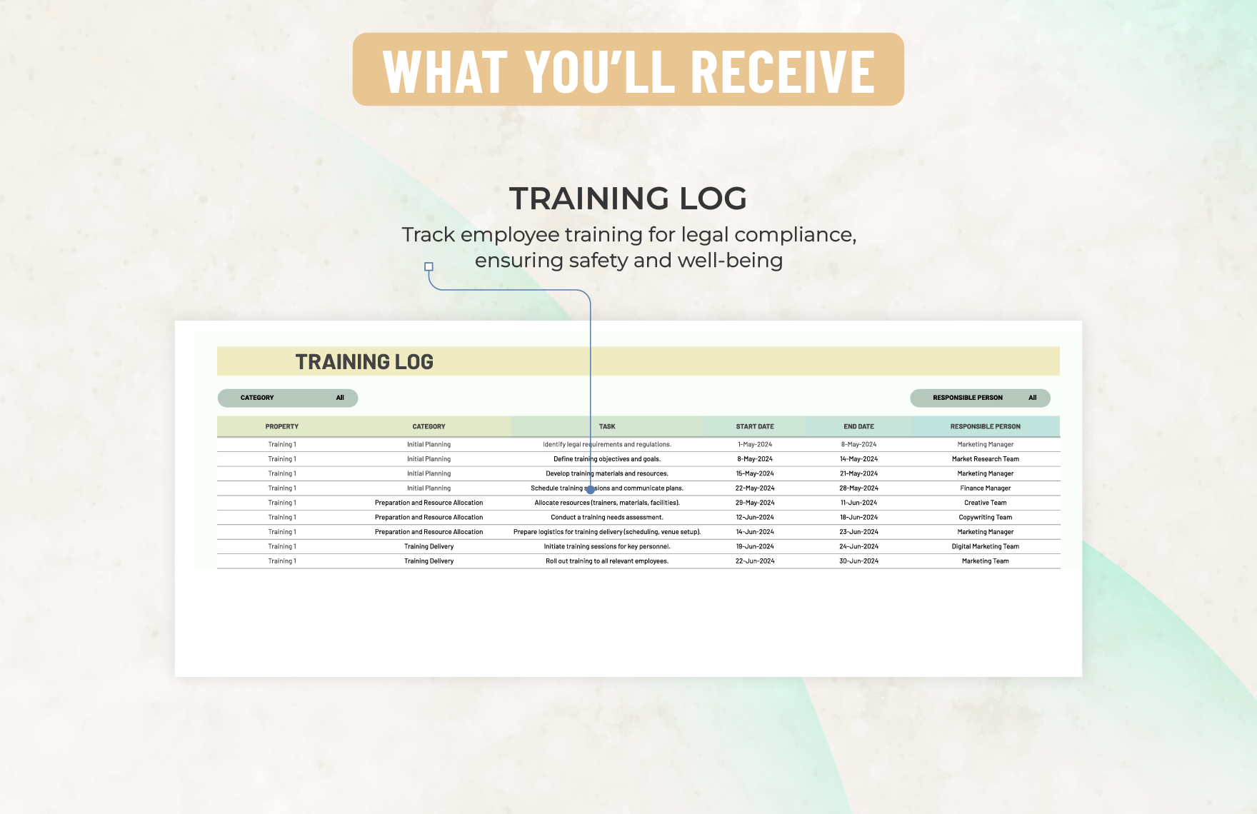 Health & Safety Legal Compliance Training Timeline Template