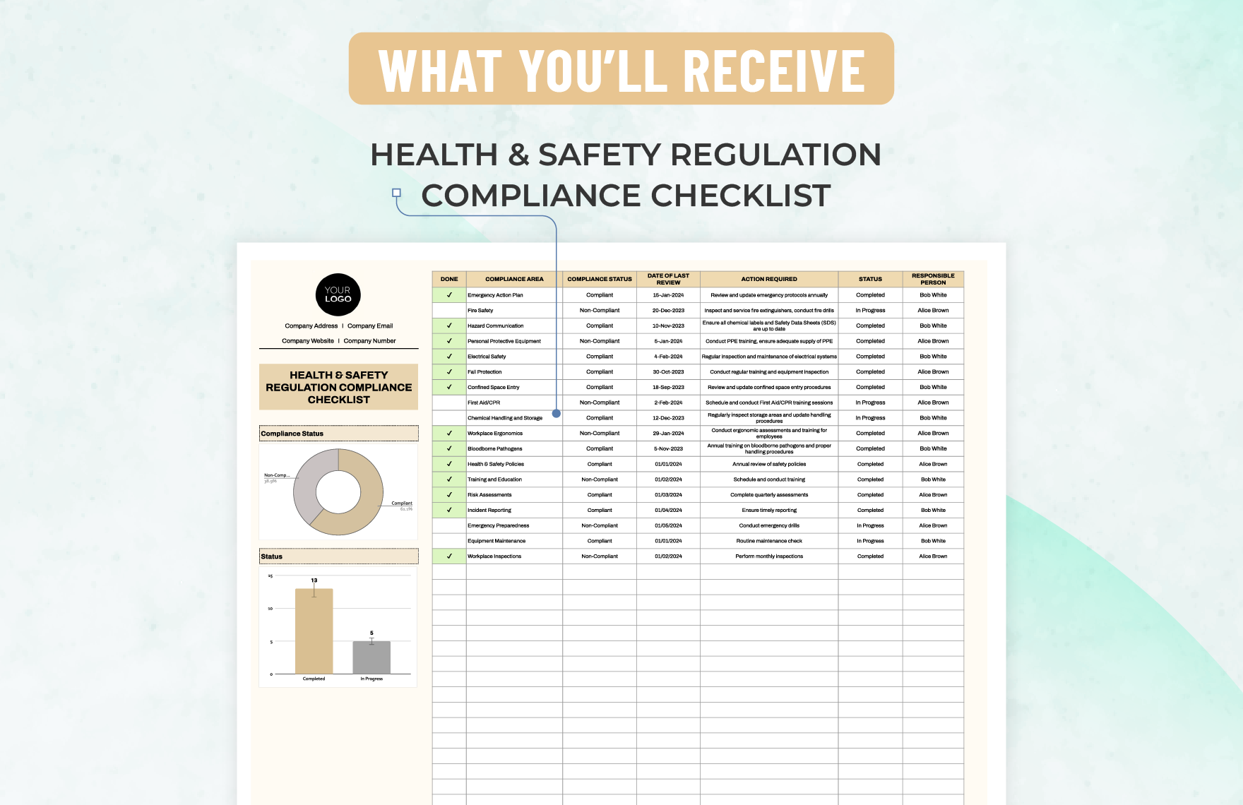 Health & Safety Regulation Compliance Checklist Template