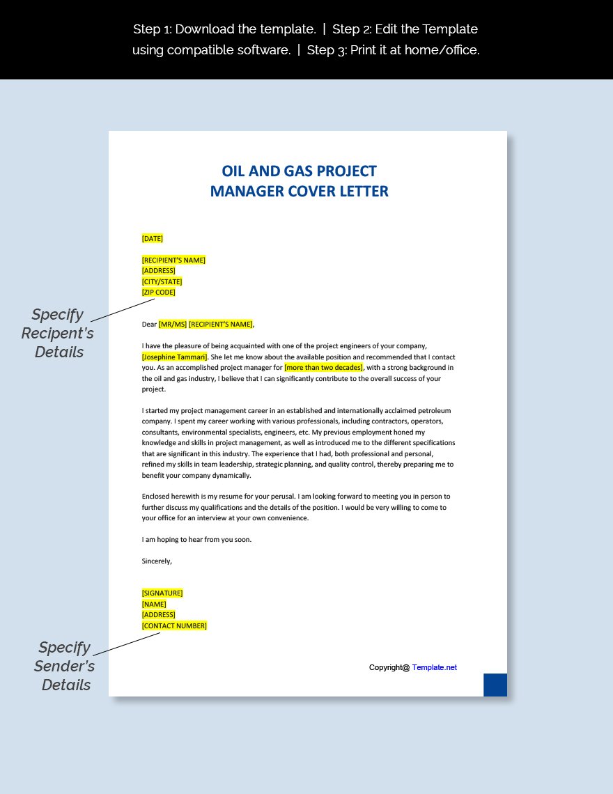cover letter for oil and gas company