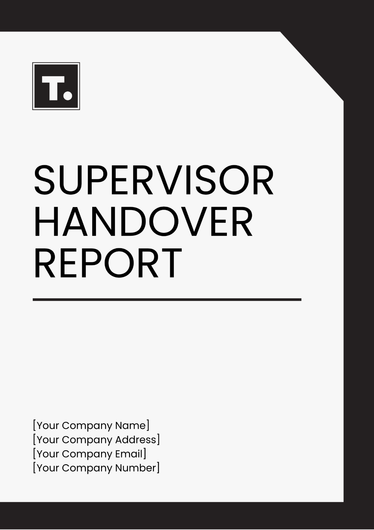 Supervisor Handover Report Template