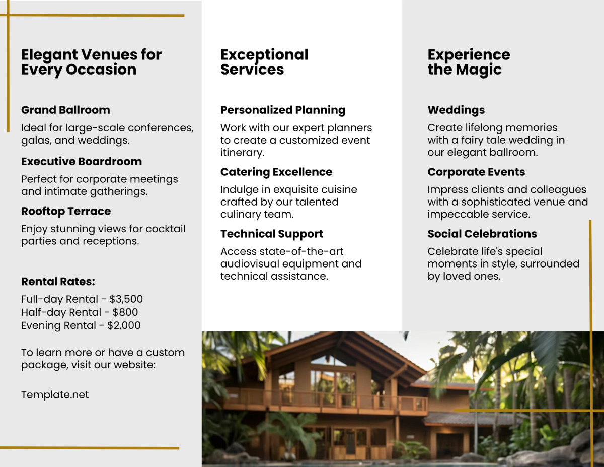 Free Hotel Event Brochure Template to Edit Online