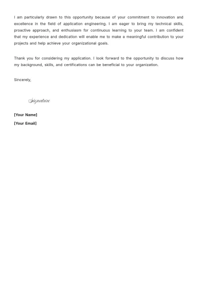 Free Application Engineering Cover Letter to Edit Online