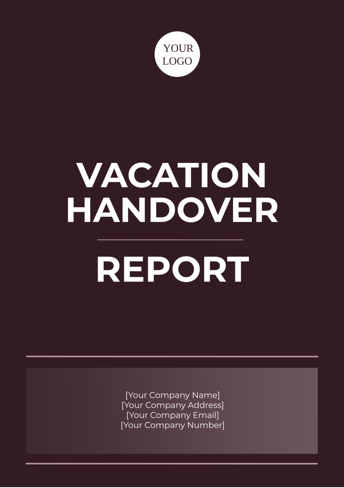 Vacation Handover Report Template