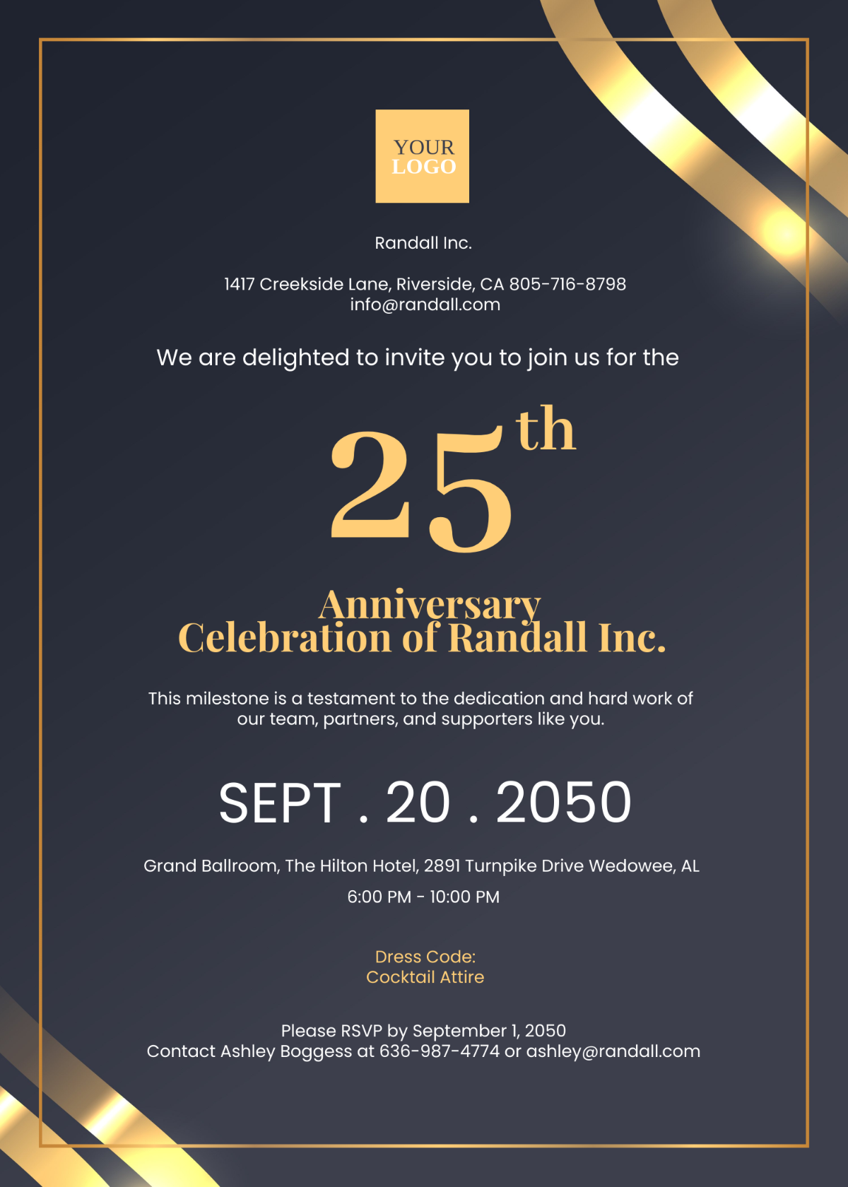 Company Anniversary Event Invitation