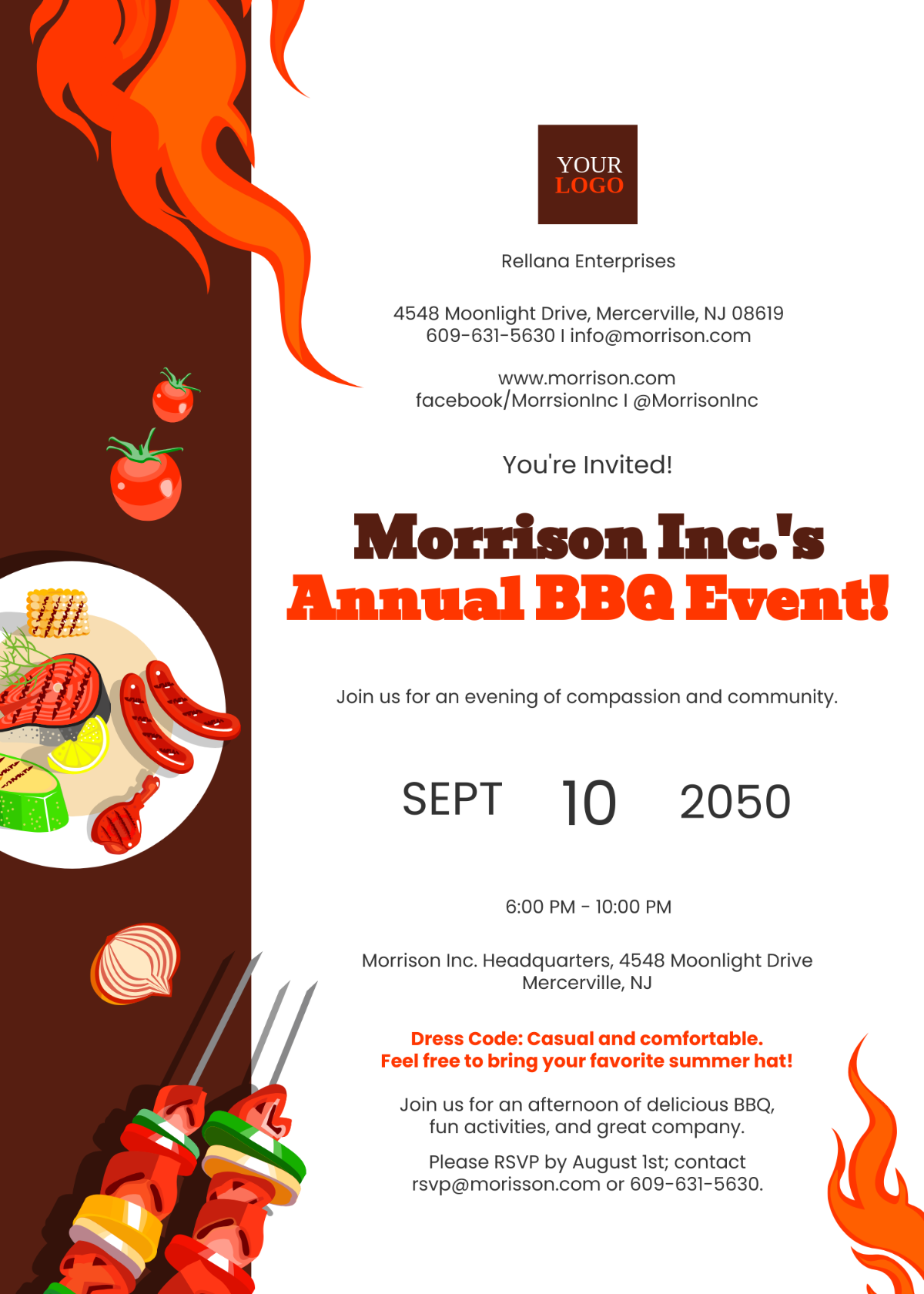 Company BBQ Event Invitation
