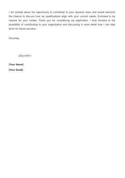 Free Management Application Cover Letter to Edit Online